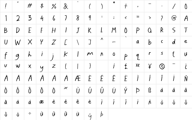 Just Like Regular  glyph index