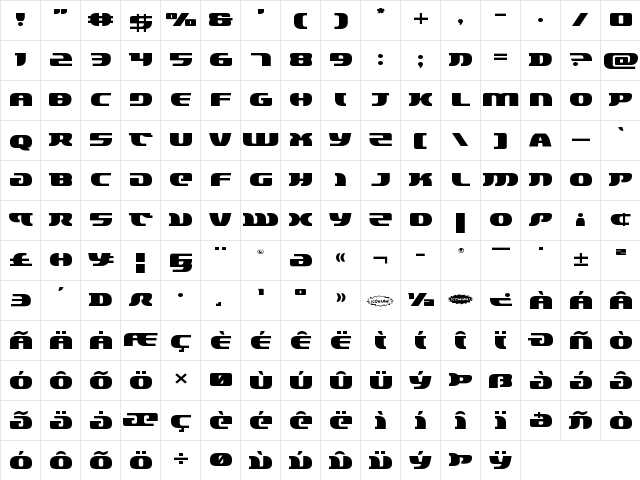 Lord of the Sith Expanded Expanded  glyph index