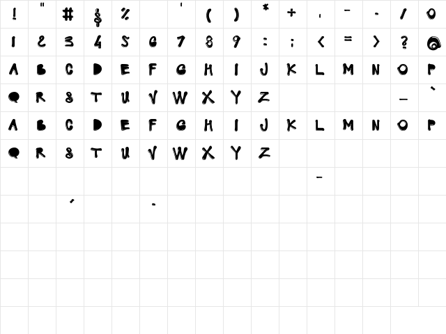 teefont Regular  glyph index