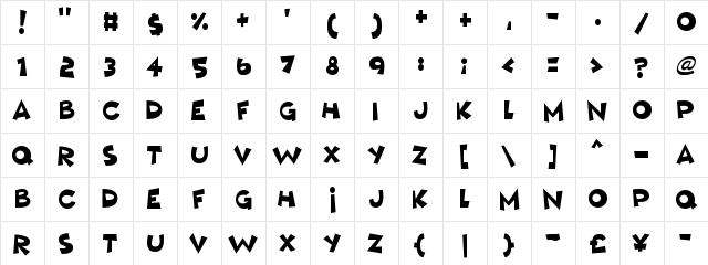 Mushy Love Regular  glyph index