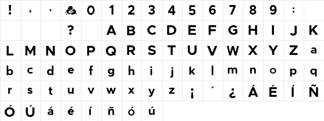 AmbienteSostenible Regular  glyph index