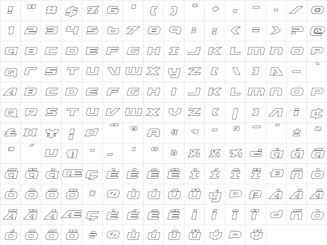 Graymalkin Outline Outline  glyph index