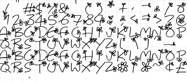 Flowing Flowers Regular  glyph index