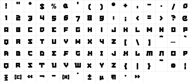 AgitPropC Regular  glyph index
