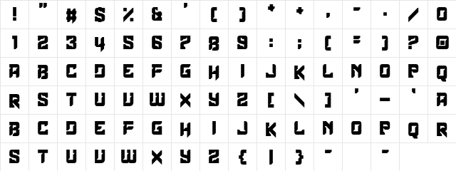 Elder Head Up Regular  glyph index