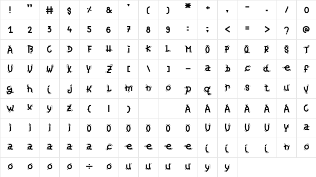 Christmas Candy Regular  glyph index