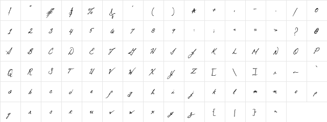 Otto Medium  glyph index
