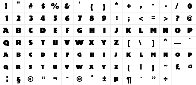 AcsiomaNextC Regular  glyph index