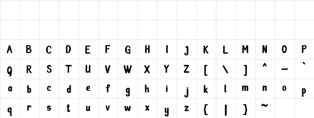Pinklineryh Regular  glyph index