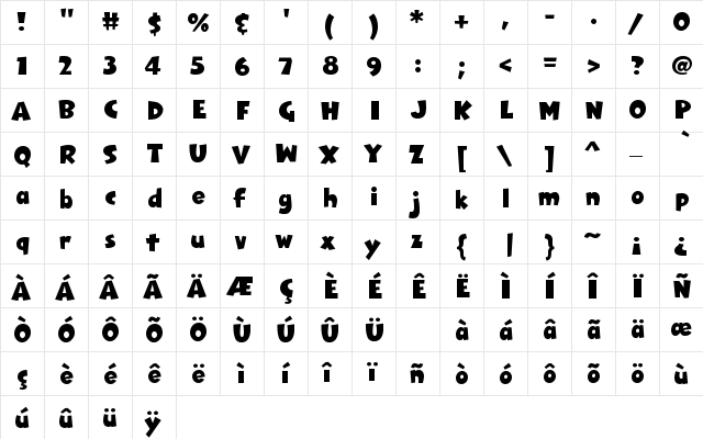 ScarecrowHMK Regular  glyph index