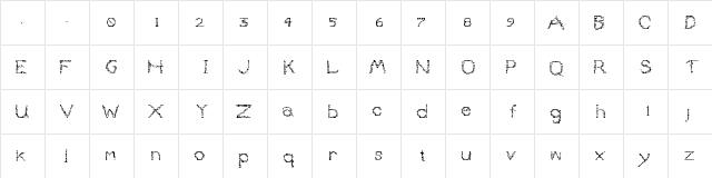 Twigs Regular  glyph index