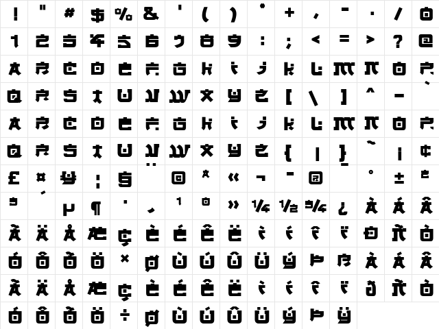 CS Takahashi D Regular  glyph index