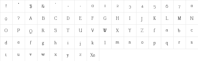 xe Dogma Regular  glyph index