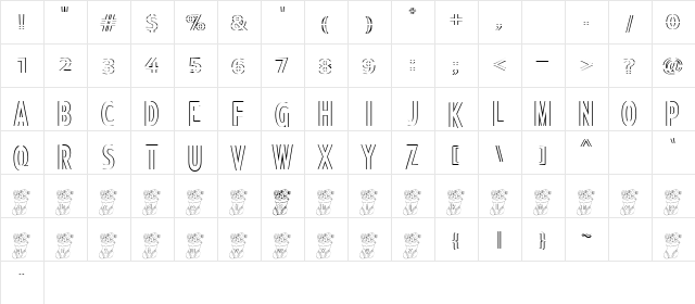 ChristmasStocking Regular  glyph index