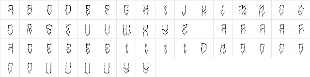 Ghoulie Tattoo Script Demo Regular  glyph index
