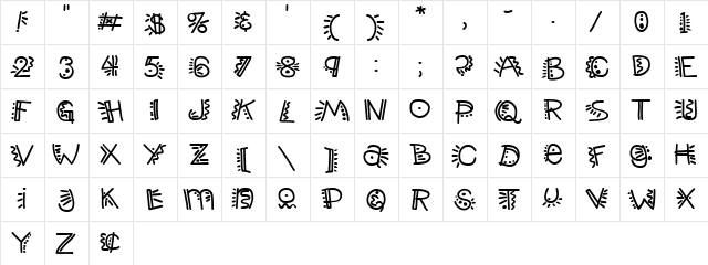 PopticsThree Regular  glyph index