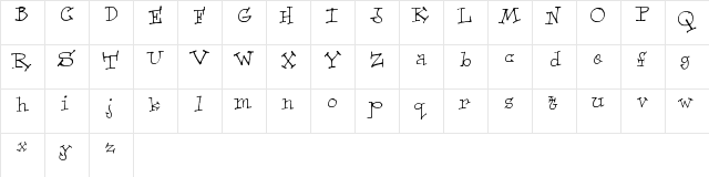 Focaccia Regular  glyph index