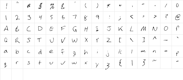 Pham Regular  glyph index