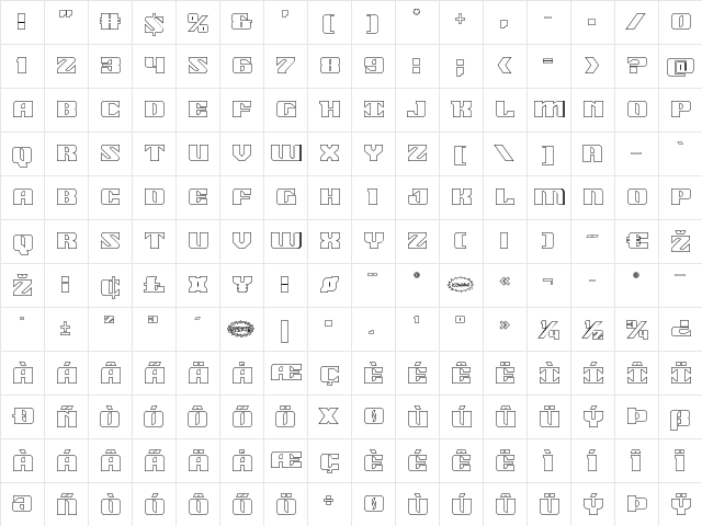 21 Gun Salute Outline Regular  glyph index