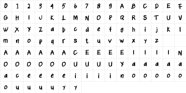 BLAXIE Regular  glyph index