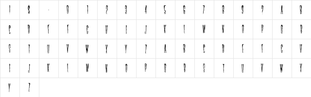 Horror Hotel  glyph index