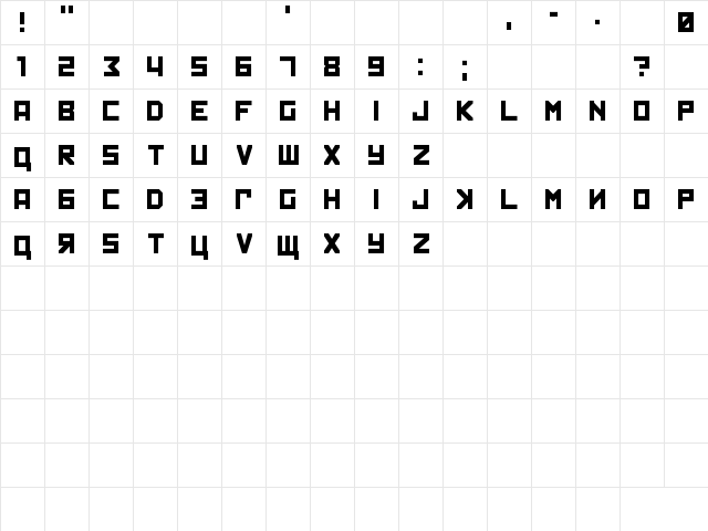 Kremlin Regular  glyph index
