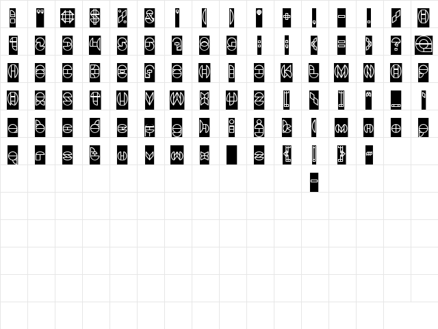 DRAGON FLY-Inverse Regular  glyph index