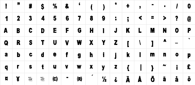 Good And Evil Night Regular  glyph index