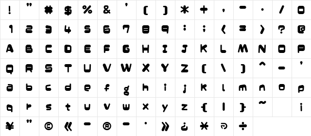 MerumoAl Regular  glyph index