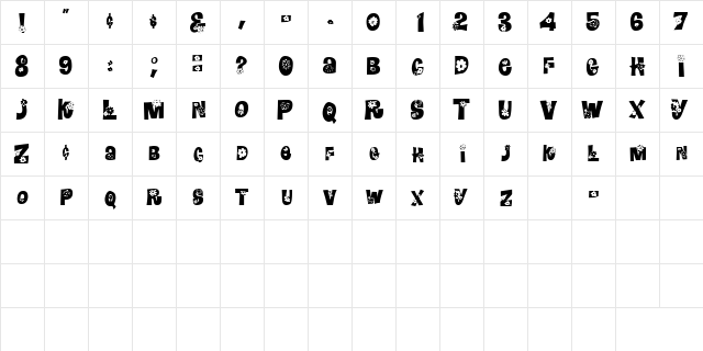 FlowerChildSCapsSSK Regular  glyph index