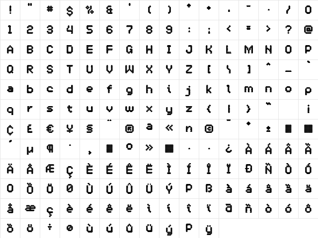 OneCross ExtraBold  glyph index