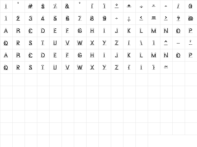 LD North Pole Regular  glyph index