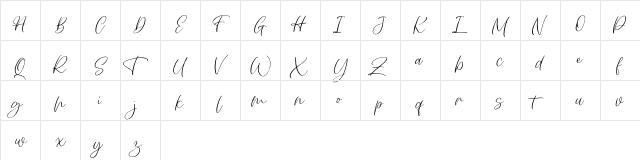 Authentyca FREE Regular  glyph index