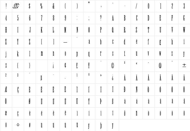 ElvenSSK Regular  glyph index