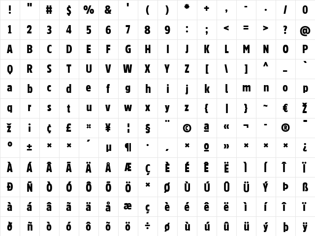 GovanOne-Regular Regular  glyph index