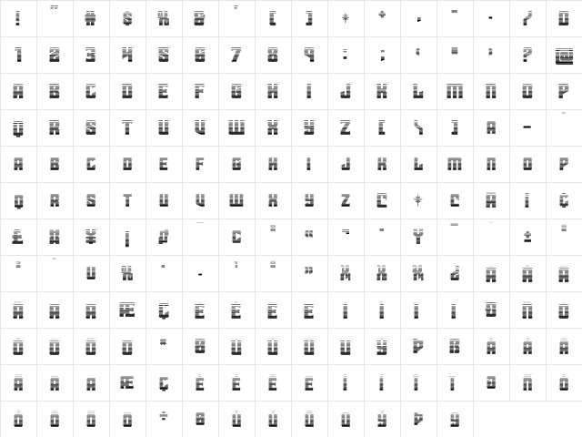 Star Guard Gradient Regular  glyph index
