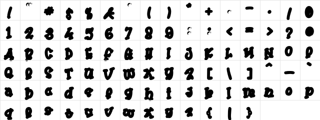 Mister Clown Cntr Regular  glyph index