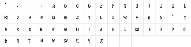 White wood Hollow Regular  glyph index