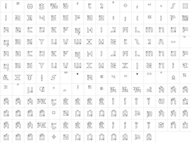Zero Prime Outline Outline  glyph index