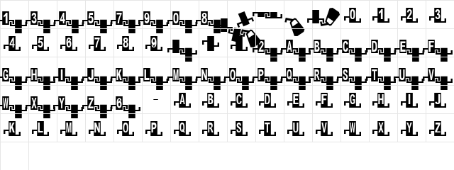 Zipper1 Cyr Regular  glyph index