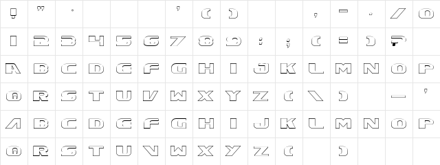 Excelsior Outline Outline  glyph index