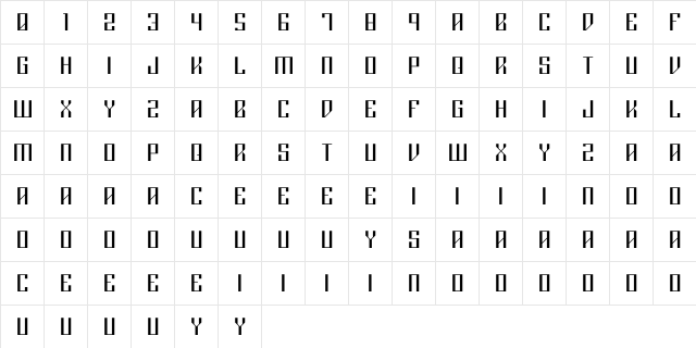 RigorMortis Light Regular  glyph index