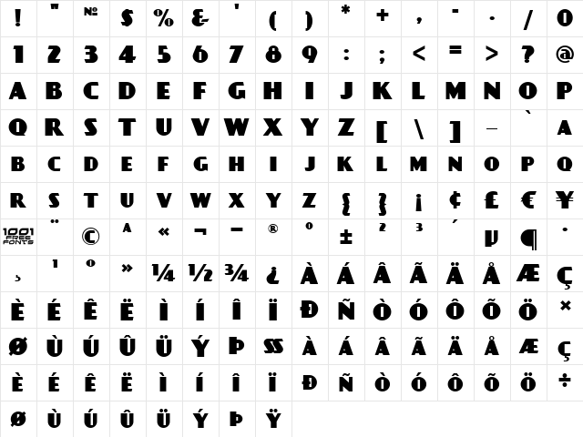 Day Poster Black NF Regular  glyph index