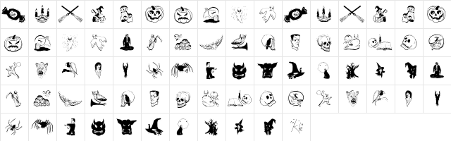 HalloweenTwo Regular  glyph index