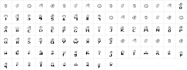 Dacin Werji Regular  glyph index
