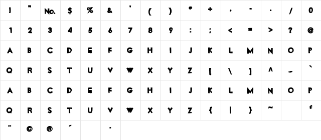 Motor Oil Regular  glyph index