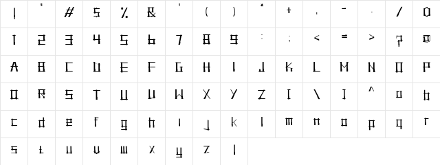 Angklung_KM_017 Regular  glyph index