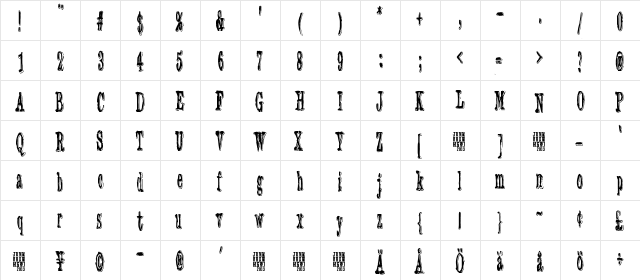 3 Times Recycled Old Newspaper Regular  glyph index