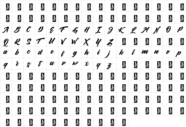 Thirthy Regular  glyph index
