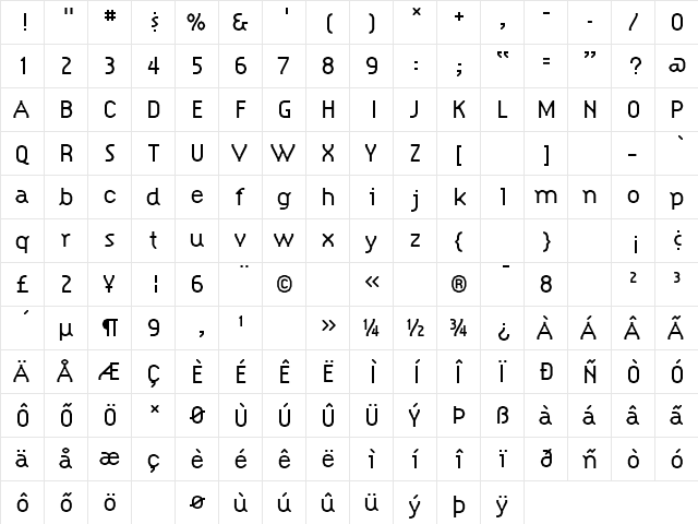 Citizen-Light Light  glyph index